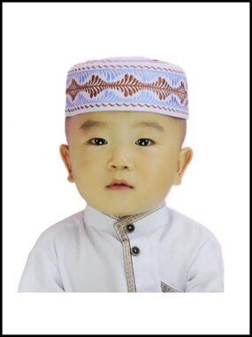 Embroidered Kufi Muslim Prayer Hat Skull Beanie Topi Taqiyah Hat Boys 3-8Y